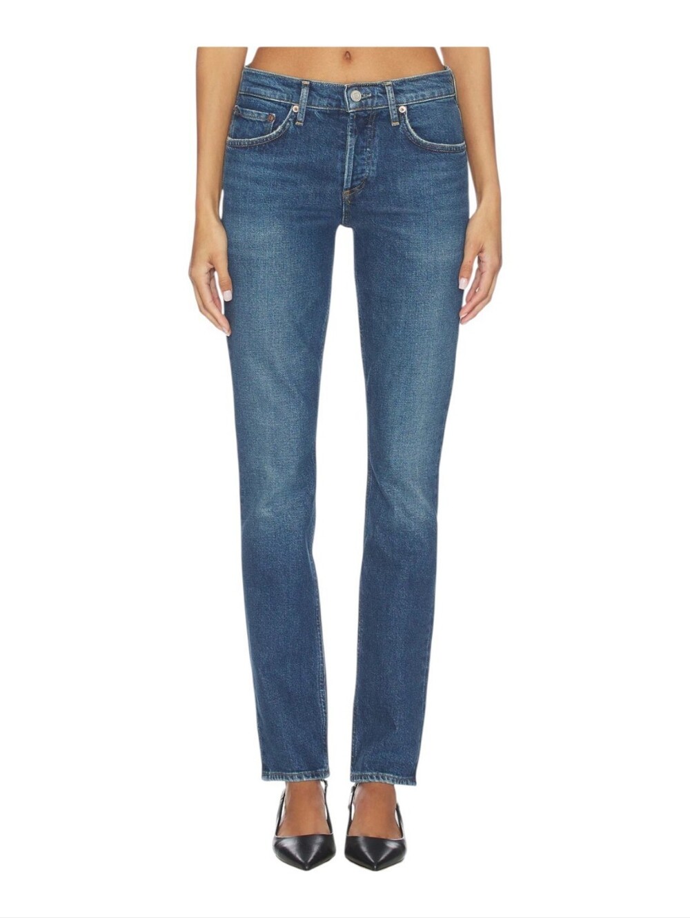 AGOLDE Cocktail Ankle Jeans Low Rise Skinny Jeans in Outline Sz 27 NWT $248